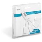 Digitus Hub USB Slim Spider, connettore USB-A 2.0 > 4x porta USB-A bianco