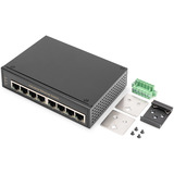Digitus Rete Ethernet Gigabit 8 porte, Interruttore Nero
