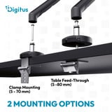 Digitus Supporto per monitor design singolo, 35", 10 kg, Base per monitor Nero