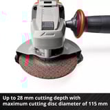 EINHELL Smerigliatrice angolare a batteria Power X-Change TE-AG 18/115-2 Li - Solo, 18 Volt rosso/Nero