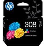 HP Inchiostro tricromatico 308 Resa standard, Ciano, Magenta, Giallo, Inchiostro colorato, 1 pz, 500 pagine, Confezione combo
