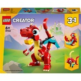 LEGO Creator 31145 3in1 Drago Rosso, Giochi per Bambini di 6+ Anni, Action Figure Ricostruibile in Pesce e Fenice Giocattolo, Giochi di costruzione Giochi per Bambini di 6+ Anni, Action Figure Ricostruibile in Pesce e Fenice Giocattolo, Set da costruzione, 6 anno/i, Plastica, 149 pz, 185 g