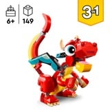 LEGO Creator Drago rosso, Giochi di costruzione Set da costruzione, 6 anno/i, Plastica, 149 pz, 185 g