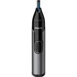 Philips 3000 series Rifinitore Taglia Peli Naso e Orecchie NT3650/16, Tagliapeli Naso ed Orecchie grigio/Nero, Grigio, Acciaio inox, Batteria, Stilo AA, Alcalino