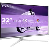 Philips Evnia 8000 32M2N8900/00 Monitor PC 80 cm (31.5") 3840 x 2160 Pixel 4K Ultra HD QD-OLED Bianco, Monitor di gioco bianco, 80 cm (31.5"), 3840 x 2160 Pixel, 4K Ultra HD, QD-OLED, 0,03 ms, Bianco