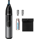 Philips Serie 3000 Rifinitore Taglia Peli Naso e Orecchie NT3650/16, Tagliapeli Naso ed Orecchie grigio/Nero, Grigio, Acciaio inox, Batteria, Stilo AA, Alcalino