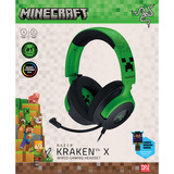 Razer Kraken V4 X - Minecraft Edition, Cuffia da gioco Nero/Verde