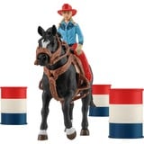 Schleich Farm World Cowgirl Barrel Racing Fun, Gioco figura 3 anno/i, Multicolore