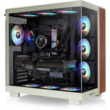 Thermaltake CA-11E-00MEWN-WS, Chassis Tower verde chiaro/legno