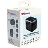 Verbatim 49546 Caricabatterie per dispositivi mobili, Viaggio di spina Nero/Argento, Policarbonato (PC), 2500 W, 75 mm, 50 mm, 54 mm, 180 g