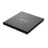 Verbatim External Slimline lettore di disco ottico Blu-Ray RW Nero, masterizzatore Blu-ray esterno Nero, Nero, Fessura, Desktop/Laptop, Blu-Ray RW, USB 3.2 Gen 1 (3.1 Gen 1), 145 mm