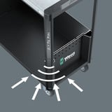 Wera 9702 Tool Rebel Carrello da officina Stainless XXL 2, con equipaggiamento, Carrelli per attrezzi Nero/Argento