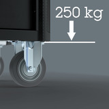 Wera 9702 Tool Rebel Carrello da officina Stainless XXL 2, con equipaggiamento, Carrelli per attrezzi Nero/Argento