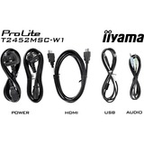 iiyama T2452MSC-W1, Monitor LED bianco/Nero