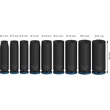Bosch Set di bussole a impatto PRO 1/4", 9 pezzi, chiave combinata   Nero