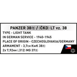 COBI Panzer 38(t) / (ČKD) LT vz.38, Giochi di costruzione 