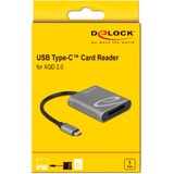 DeLOCK 91741 lettore di schede USB 3.2 Gen 1 (3.1 Gen 1) Type-C Nero, Grigio grigio, XQD, Nero, Grigio, 5000 Mbit/s, Alluminio, USB 3.2 Gen 1 (3.1 Gen 1) Type-C, 57 mm