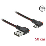 DeLOCK Easy-USB 2.0 Tipo-A a Tipo Micro-B, Cavo Nero/Rosso