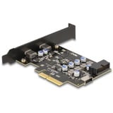 DeLOCK PCIe x4 a 2x USB C + 1 x USB interno 10 Gbps Tipo-E Key A + 19 pin, Scheda di interfaccia 