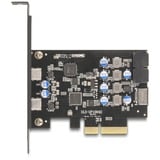 DeLOCK PCIe x4 a 2x USB C + 1 x USB interno 10 Gbps Tipo-E Key A + 19 pin, Scheda di interfaccia 