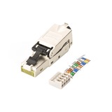 Digitus spina RJ45 schermata per installazione su campo vuoto argento/Nero, RJ-45, Acciaio inossidabile, Cat6, 1 A, 78 g, 12,5 mm