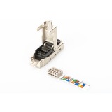 Digitus spina RJ45 schermata per installazione su campo vuoto argento/Nero, RJ-45, Acciaio inossidabile, Cat6, 1 A, 78 g, 12,5 mm