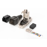 Digitus spina RJ45 schermata per installazione su campo vuoto argento/Nero, RJ-45, Acciaio inossidabile, Cat6, 1 A, 78 g, 12,5 mm