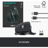 Logitech MX Master 3S mouse Mano destra RF senza fili + Bluetooth Laser 8000 DPI grafite, Mano destra, Laser, RF senza fili + Bluetooth, 8000 DPI, Grafite