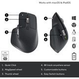 Logitech MX Master 3S mouse Mano destra RF senza fili + Bluetooth Laser 8000 DPI grafite, Mano destra, Laser, RF senza fili + Bluetooth, 8000 DPI, Grafite