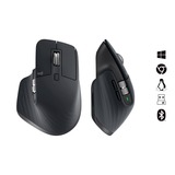 Logitech MX Master 3S mouse Mano destra RF senza fili + Bluetooth Laser 8000 DPI grafite, Mano destra, Laser, RF senza fili + Bluetooth, 8000 DPI, Grafite