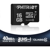 Patriot PSF16GMDC10 memoria flash 16 GB MicroSDHC UHS-I Classe 10 Nero, 16 GB, MicroSDHC, Classe 10, UHS-I, 80 MB/s, Class 1 (U1)