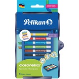 Pelikan Creative Factory Colorella marcatore Nero, Blu, Marrone, Verde, Rosso, Giallo 6 pz, Penna 6 colori, Nero, Blu, Marrone, Verde, Rosso, Giallo, Rotondo, Inchiostro a base di acqua, Bambino/Bambina, 6 pz