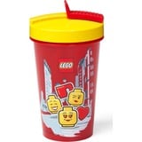 Room Copenhagen Bicchiere LEGO con cannuccia Iconic Girl Bright Red, Coppa rosso/Giallo