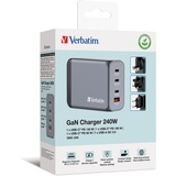 Verbatim GNC-240 Universale Nero, Grigio AC Ricarica rapida Interno, Caricabatterie grigio, Interno, AC, 28 V, Nero, Grigio