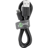 goobay 45735 cavo USB 1 m USB 2.0 USB A USB C Nero Nero, 1 m, USB A, USB C, USB 2.0, 480 Mbit/s, Nero