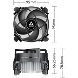 ARCTIC Alpine 17 CO Processore Raffreddatore d'aria 9,2 cm Nero, Argento 1 pz, raffreddamento CPU  Nero, Raffreddatore d'aria, 9,2 cm, 250 Giri/min, 2700 Giri/min, 0,3 son, Nero, Argento