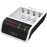 Ansmann Comfort Smart Batteria per uso domestico USB bianco/Nero, Nichel-Metallo Idruro (NiMH), Stilo AA, Mini Stilo AAA