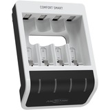 Ansmann Comfort Smart Batteria per uso domestico USB, Caricabatterie bianco/Nero, Nichel-Metallo Idruro (NiMH), Stilo AA, Mini Stilo AAA