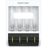 Ansmann Comfort Smart Batteria per uso domestico USB, Caricabatterie bianco/Nero, Nichel-Metallo Idruro (NiMH), Stilo AA, Mini Stilo AAA