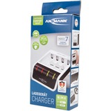 Ansmann Comfort Smart Batteria per uso domestico USB, Caricabatterie bianco/Nero, Nichel-Metallo Idruro (NiMH), Stilo AA, Mini Stilo AAA