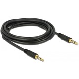 DeLOCK 3.5mm - 3.5mm, 3m cavo audio Nero Nero, 3m, 3.5mm, Maschio, 3.5mm, Maschio, 3 m, Nero