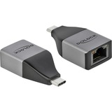 DeLOCK 64118 scheda di rete e adattatore Ethernet 1000 Mbit/s grigio/Nero, Cablato, USB tipo-C, Ethernet, 1000 Mbit/s, Grigio