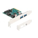 DeLOCK Scheda PCI Express x4 per 2 x porte USB 10 Gbps Tipo-A esterne, Controller USB 
