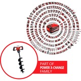 EINHELL Trapano a batteria professionale per terreni GP-EA 18/150 Li BL - Solo, 18 Volt, Trivello per terreno rosso