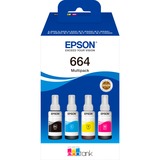 Epson 664 EcoTank 4-colour Multipack, Inchiostro Originale, Nero, Ciano, Magenta, Giallo, EcoTank L555 EcoTank L355 EcoTank ET-4500 EcoTank ET-2650 EcoTank ET-2600 EcoTank ET-2550 EcoTank..., 70 ml, 70 ml, Ad inchiostro