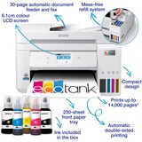 Epson EcoTank ET-4856, Stampante multifunzione bianco, Ad inchiostro, Stampa a colori, 4800 x 1200 DPI, A4, Stampa diretta, Bianco