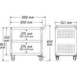Hazet 167-3S, Carrelli per attrezzi blu/Nero