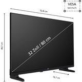 JVC LT-32VH5355 TV 81,3 cm (32") HD Smart TV Wi-Fi Nero 250 cd/m², Televisore LED Nero, 81,3 cm (32"), 1366 x 768 Pixel, HD, Smart TV, Wi-Fi, Nero
