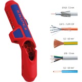 KNIPEX ErgoStrip Blu, Rosso pinza spellacavi rosso/Blu, 1,3 cm, 8 mm, Plastica, Blu, Rosso, 13,5 cm, 74 g