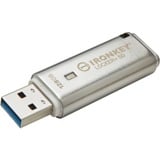 Kingston IronKey 128GB IKLP50 AES USB, w/256bit Encryption, Chiavetta USB alluminio, w/256bit Encryption, 128 GB, USB tipo A, 3.2 Gen 1 (3.1 Gen 1), 145 MB/s, Cuffia, Argento